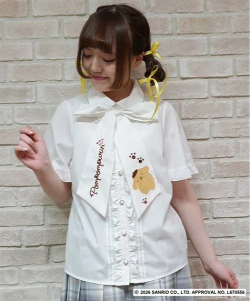 axes femme（アクシーズファム）の「ポムポムプリン／ブラウス（シャツ/ブラウス・レディース・イエロー/ホワイト・FREE）」の2枚目の写真