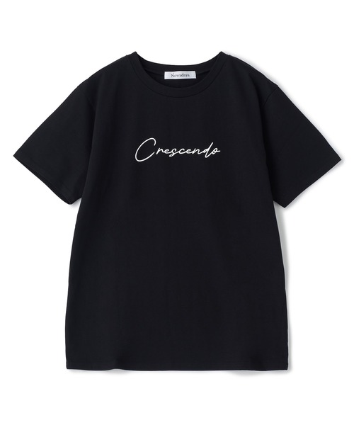 Nowadays(ナウアデイズ)の「シルケットコットンロゴTシャツ(Tシャツ/カットソー・レディース・ホワイト/ブラック・FREE)」の1枚目の写真