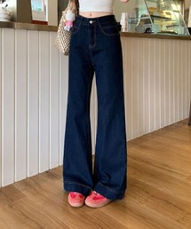 ワイドストレートデニムパンツ