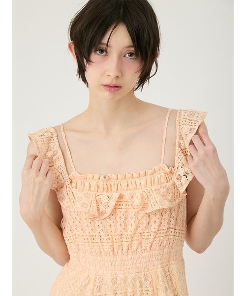 LILY BROWN(リリーブラウン)の「パッチワークレースワンピース(ワンピース・レディース・オレンジ/ホワイト/ブラック・1/0)」の9枚目の写真