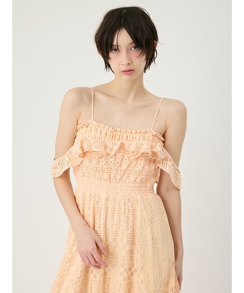 LILY BROWN(リリーブラウン)の「パッチワークレースワンピース(ワンピース・レディース・オレンジ/ホワイト/ブラック・1/0)」の10枚目の写真
