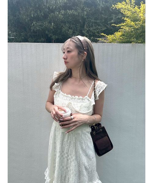 LILY BROWN(リリーブラウン)の「パッチワークレースワンピース(ワンピース・レディース・オレンジ/ホワイト/ブラック・1/0)」の18枚目の写真