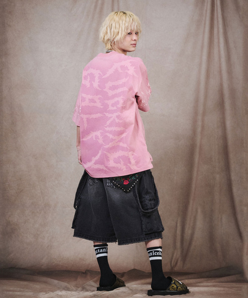 GALFY（ガルフィー）の「『GALFY/ガルフィー』ファイヤーピカピカTee【Z】（Tシャツ/カットソー・レディース・スモークピンク/ブラック・XL/L）」の10枚目の写真