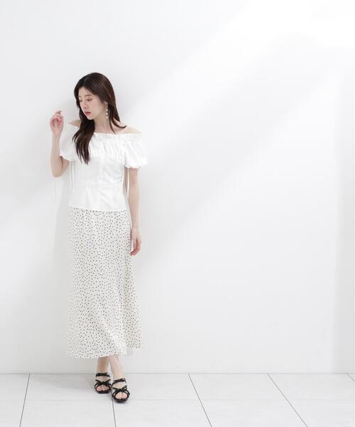 PROPORTION BODY DRESSING(プロポーションボディドレッシング)の「オフショルリボンブラウス / 1216210503(シャツ/ブラウス・レディース・ホワイト/ピンク/ブラック・FREE)」の4枚目の写真
