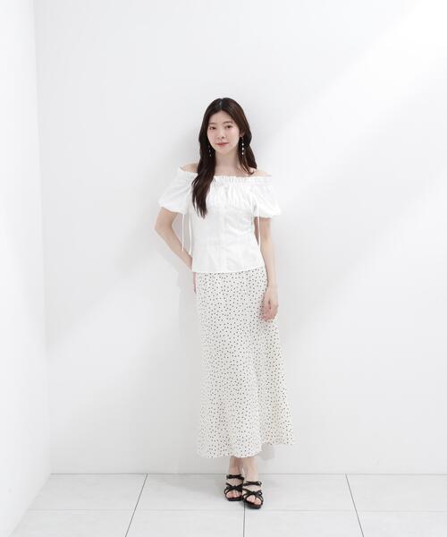 PROPORTION BODY DRESSING(プロポーションボディドレッシング)の「オフショルリボンブラウス / 1216210503(シャツ/ブラウス・レディース・ホワイト/ピンク/ブラック・FREE)」の5枚目の写真