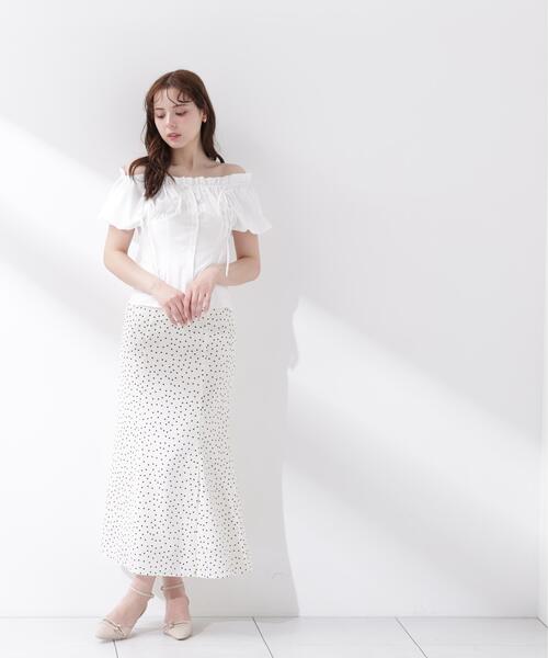 PROPORTION BODY DRESSING(プロポーションボディドレッシング)の「オフショルリボンブラウス / 1216210503(シャツ/ブラウス・レディース・ホワイト/ピンク/ブラック・FREE)」の6枚目の写真