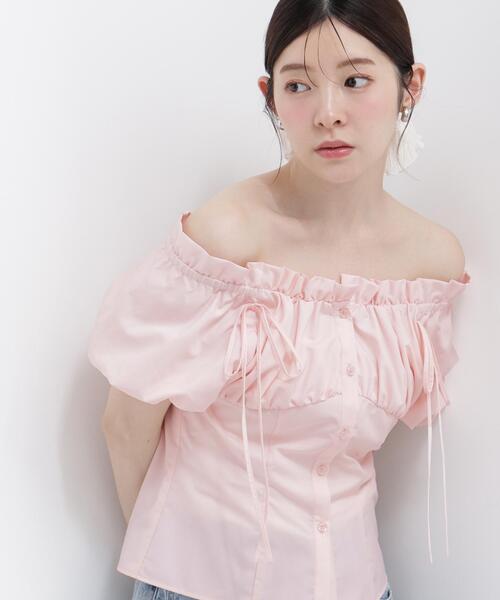 PROPORTION BODY DRESSING(プロポーションボディドレッシング)の「オフショルリボンブラウス / 1216210503(シャツ/ブラウス・レディース・ホワイト/ピンク/ブラック・FREE)」の12枚目の写真