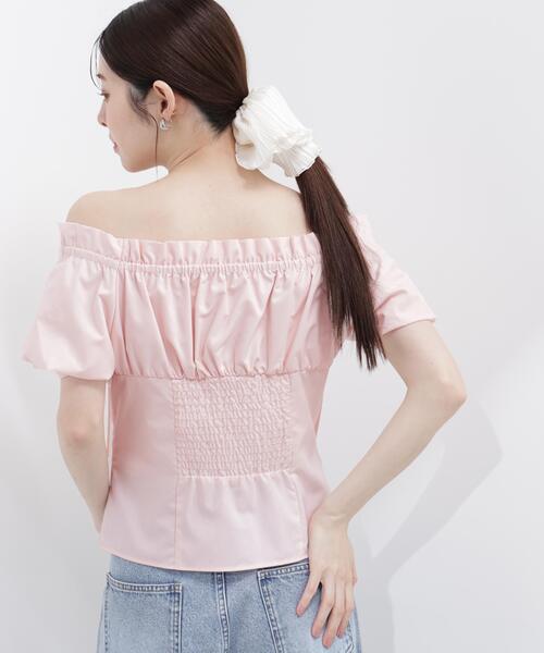 PROPORTION BODY DRESSING(プロポーションボディドレッシング)の「オフショルリボンブラウス / 1216210503(シャツ/ブラウス・レディース・ホワイト/ピンク/ブラック・FREE)」の14枚目の写真
