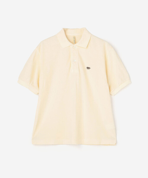 SCYE BASICS（サイベーシックス）の「SCYE BASICS | 〈別注〉コットンピケ ポロシャツ WOMEN（ポロシャツ・レディース・アイボリー/ブラウン/ライトブルー/グレー・38）」の2枚目の写真