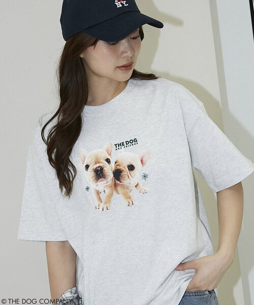 PUBLUX(パブリュクス)の「PUBLUX/パブリュクス THE DOG / プリント Tシャツ 限定展開(Tシャツ/カットソー・レディース・ネイビー/ライトグレー/チャコールグレー・フリ-)」の7枚目の写真