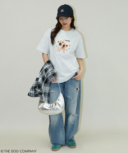 PUBLUX(パブリュクス)の「PUBLUX/パブリュクス THE DOG / プリント Tシャツ 限定展開(Tシャツ/カットソー・レディース・ネイビー/ライトグレー/チャコールグレー・フリ-)」の8枚目の写真