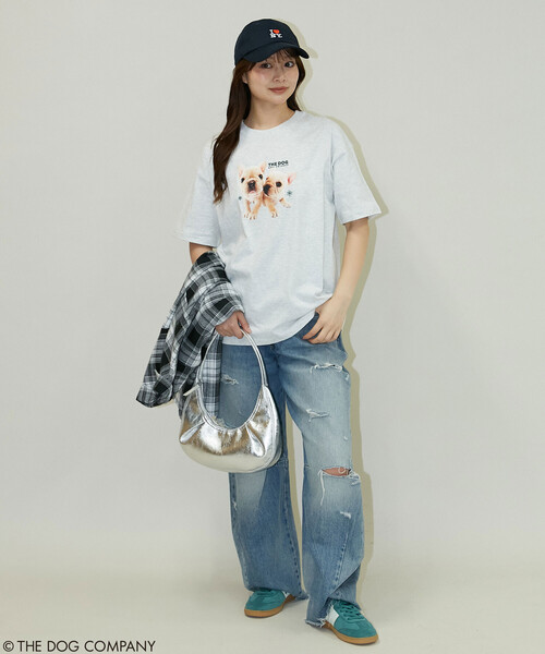 PUBLUX(パブリュクス)の「PUBLUX/パブリュクス THE DOG / プリント Tシャツ 限定展開(Tシャツ/カットソー・レディース・ネイビー/ライトグレー/チャコールグレー・フリ-)」の10枚目の写真