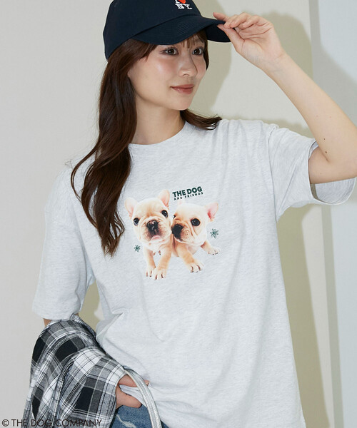 PUBLUX(パブリュクス)の「PUBLUX/パブリュクス THE DOG / プリント Tシャツ 限定展開(Tシャツ/カットソー・レディース・ネイビー/ライトグレー/チャコールグレー・フリ-)」の11枚目の写真