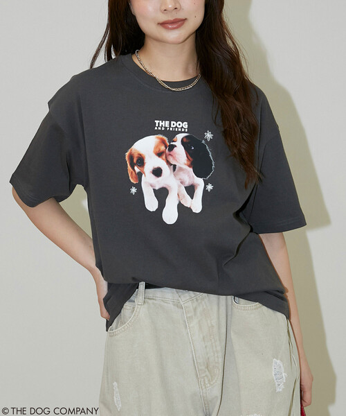 PUBLUX(パブリュクス)の「PUBLUX/パブリュクス THE DOG / プリント Tシャツ 限定展開(Tシャツ/カットソー・レディース・ネイビー/ライトグレー/チャコールグレー・フリ-)」の13枚目の写真