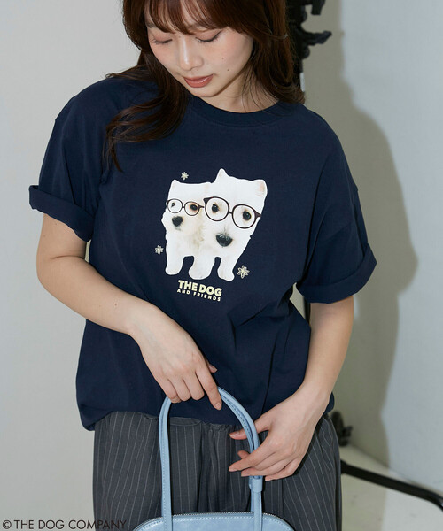 PUBLUX(パブリュクス)の「PUBLUX/パブリュクス THE DOG / プリント Tシャツ 限定展開(Tシャツ/カットソー・レディース・ネイビー/ライトグレー/チャコールグレー・フリ-)」の22枚目の写真