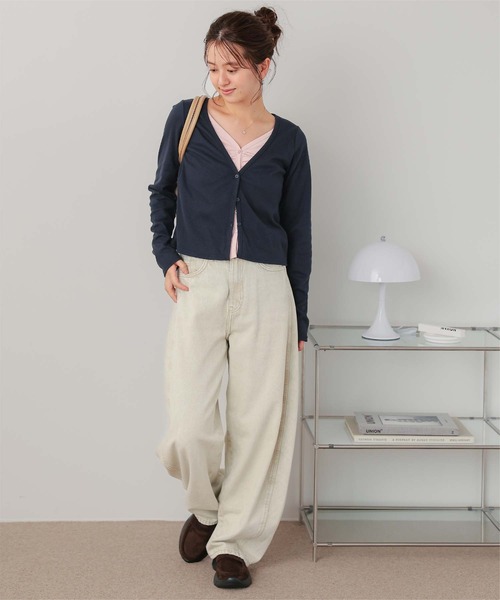 titivate（ティティベイト）の「レイヤード風フロントギャザーデザインカットソートップス（Tシャツ/カットソー・レディース・チャコール/ダークブラウン/ライトグレー/ネイビー・L/M）」の7枚目の写真
