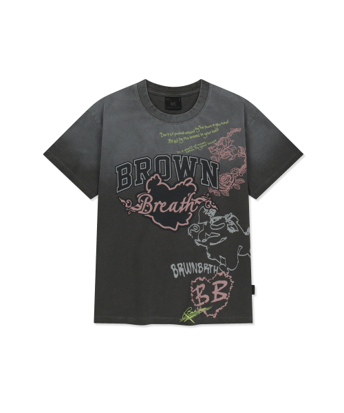 BROWNBREATH(ブラウンブレス)の「W BB HEART PIGMENT TEE - CHARCOAL(Tシャツ/カットソー・レディース・その他・SMALL/MEDIUM)」の1枚目の写真