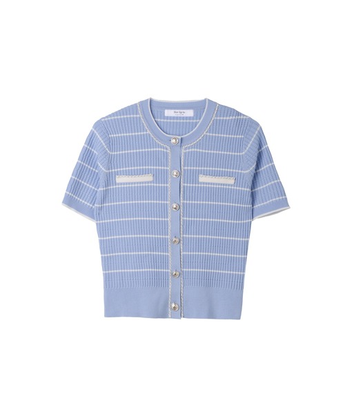 Her lip to(ハーリップトゥー)の「Nicola Short Sleeve Knit Cardigan(カーディガン/ボレロ・レディース・サックスブルー・S/M)」の9枚目の写真