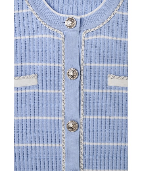 Her lip to(ハーリップトゥー)の「Nicola Short Sleeve Knit Cardigan(カーディガン/ボレロ・レディース・サックスブルー・S/M)」の10枚目の写真