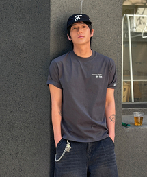 ヴィンテージポスターハーフスリーブTシャツ[ダークグレー]