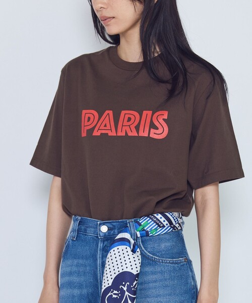 1er Arrondissement(プルミエアロンディスモン)の「プリントTシャツ”PARIS”(Tシャツ/カットソー・レディース・ブラウン系その他5/オフホワイト・FREE)」の4枚目の写真