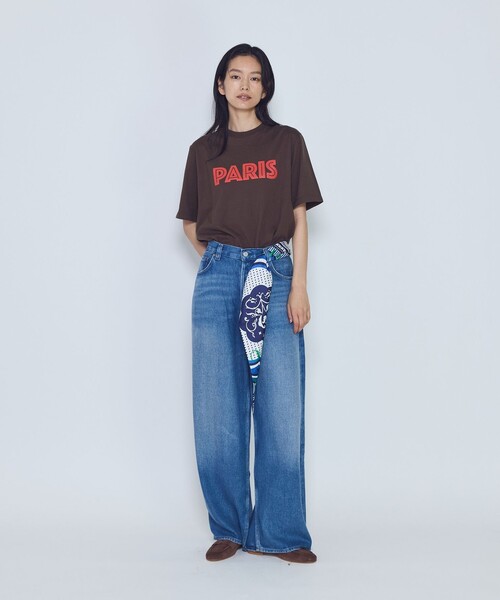 1er Arrondissement(プルミエアロンディスモン)の「プリントTシャツ”PARIS”(Tシャツ/カットソー・レディース・ブラウン系その他5/オフホワイト・FREE)」の6枚目の写真