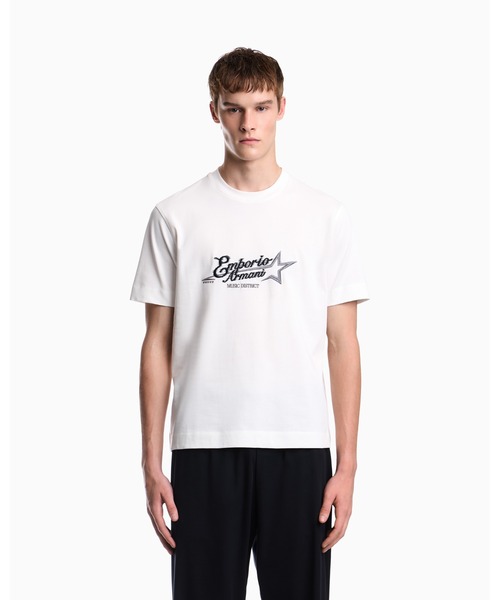 EMPORIO ARMANI(エンポリオアルマーニ)の「【エンポリオ アルマーニ】レギュラーフィット Tシャツ コットンヘビージャージー(Tシャツ/カットソー・メンズ・ワインレッド/オフホワイト・XX-LARGE/X-LARGE/SMALL/MEDIUM/LARGE)」の2枚目の写真