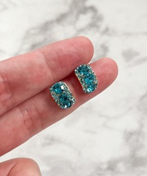 YU-KA:クリアビジュークラシックピアス Clear rhinestone classic earrings