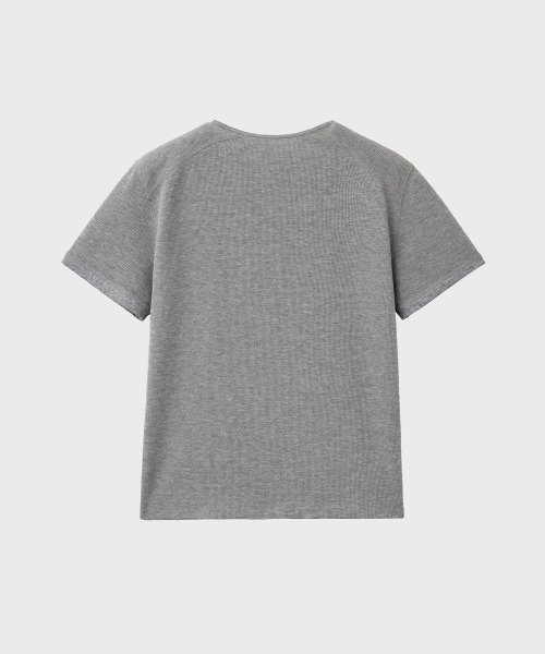 スレンテ ヘンリーネックTシャツ（メランジグレー）（Tシャツ