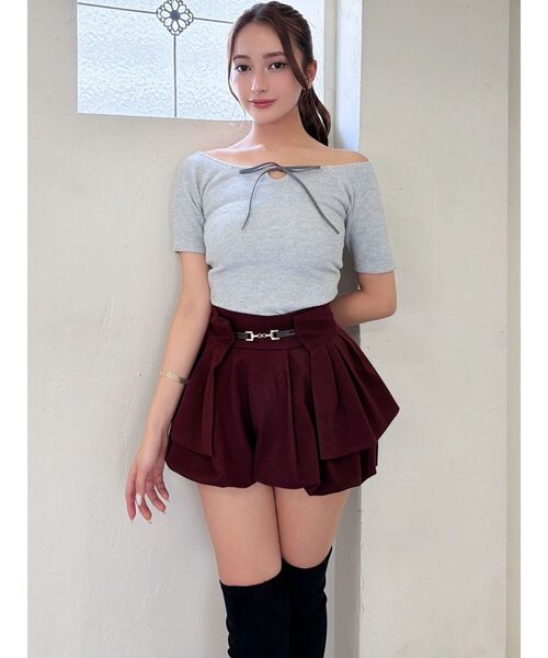 RESEXXY（リゼクシー）の「バックツイストテレコトップス（Tシャツ/カットソー・レディース・ブラック/ライトグレー/ベージュ・FREE）」の14枚目の写真