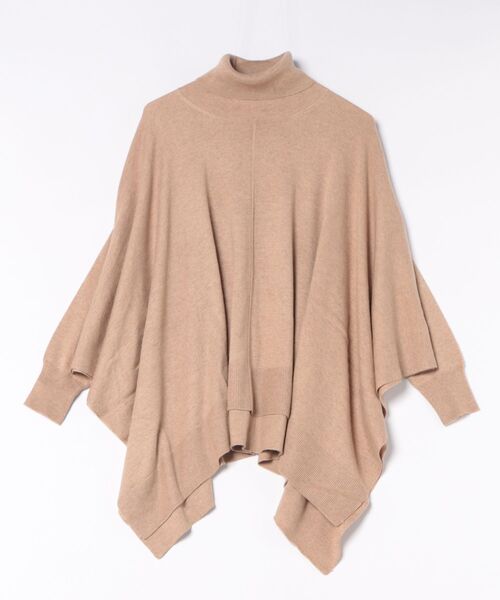 DESIGNWORKS（デザインワークス）の「【追加】タートルネックポンチョ（ニット/セーター・レディース・ライトブラウン・フリー）」の7枚目の写真