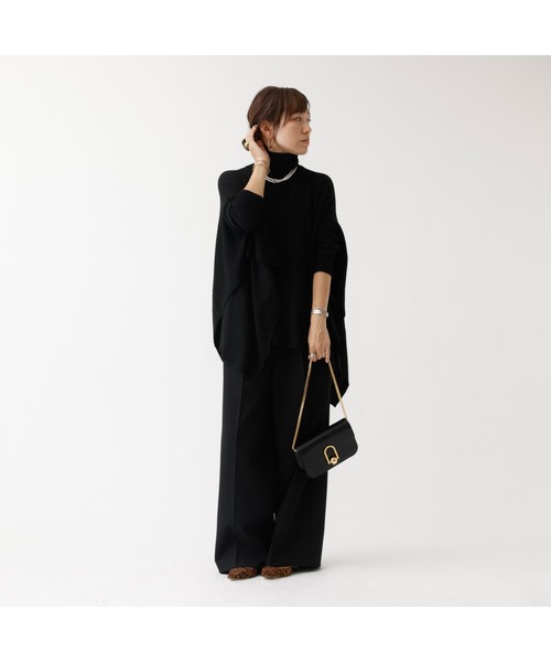DESIGNWORKS（デザインワークス）の「【追加】タートルネックポンチョ（ニット/セーター・レディース・ライトブラウン・フリー）」の8枚目の写真