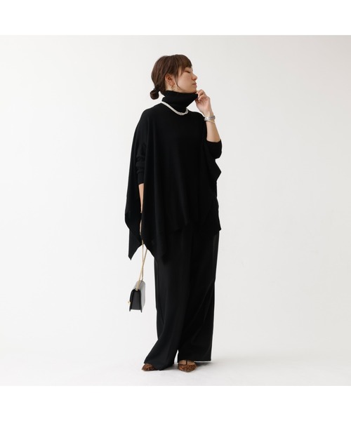 DESIGNWORKS（デザインワークス）の「【追加】タートルネックポンチョ（ニット/セーター・レディース・ライトブラウン・フリー）」の15枚目の写真