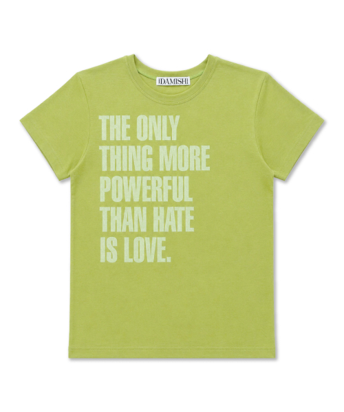 DAMISH（ダミシュ）の「シルケットコットンレタリングスリムTシャツ_ライム（Tシャツ/カットソー・レディース・ライム・OS）」の7枚目の写真