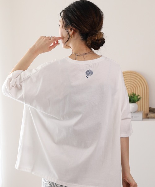 BARNDOOR（バーンドア）の「20/-天竺 はなプリントTシャツ 26SS 半袖（Tシャツ/カットソー・レディース・ブラック系1/グレー系1/ホワイト系1・FREE）」の13枚目の写真