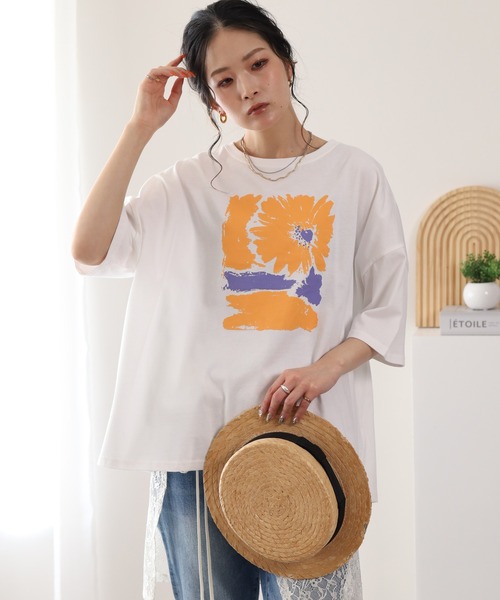 BARNDOOR（バーンドア）の「20/-天竺 はなプリントTシャツ 26SS 半袖（Tシャツ/カットソー・レディース・ブラック系1/グレー系1/ホワイト系1・FREE）」の15枚目の写真
