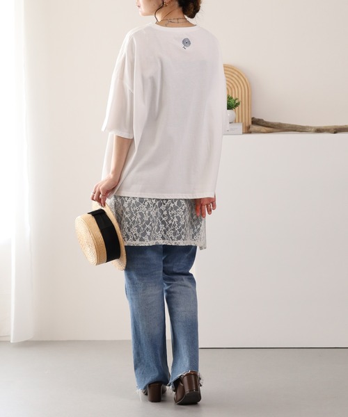 BARNDOOR（バーンドア）の「20/-天竺 はなプリントTシャツ 26SS 半袖（Tシャツ/カットソー・レディース・ブラック系1/グレー系1/ホワイト系1・FREE）」の17枚目の写真