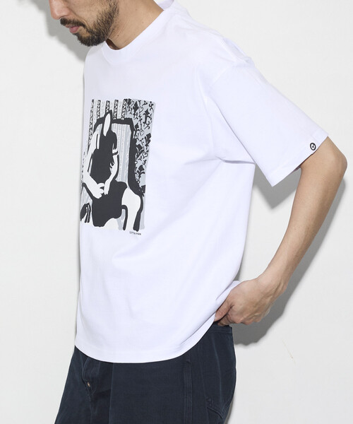 cotton pan(コットンパン)の「COTTON PAN/コットンパン リラックスフィット プリント クルーネック Tシャツ / 19(Tシャツ/カットソー・メンズ・ブラック/ホワイト・LARGE/MEDIUM)」の3枚目の写真