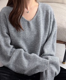 ヤクライクVネックニット