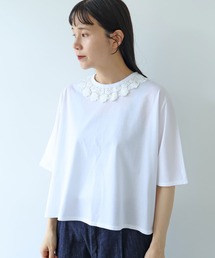 △Cotton Neck Lace T-SH