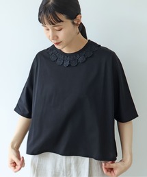 yuni | △Cotton Neck Lace T-SH(Tシャツ/カットソー)