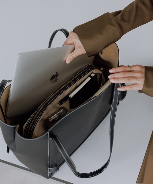 E'POR(エポール)の「【E'POR】KNOT BAG Large/A4対応・通勤・撥水・軽量・26AW新型(トートバッグ・レディース・ブラック/ダークブラウン・FREE)」の17枚目の写真
