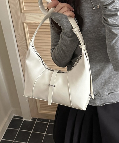 Miniministore(ミニミニストア)の「ホーボーショルダーバッグワンショルダー鞄(ショルダーバッグ・レディース・ブラック/ベージュ/ブラウン/オフホワイト・FREE)」の2枚目の写真