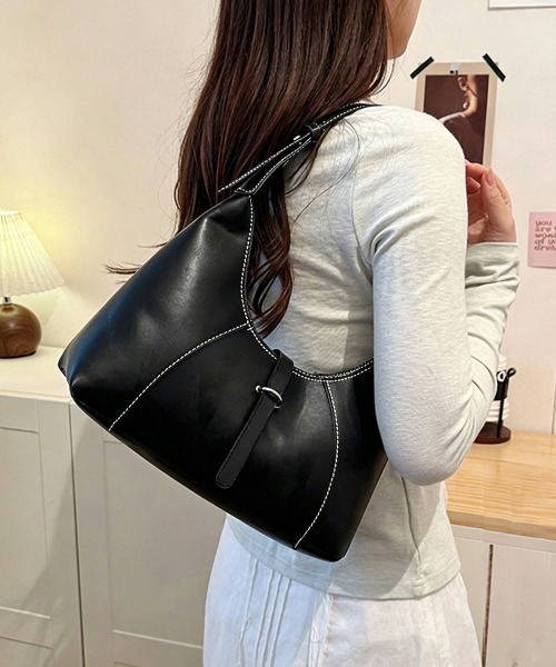 Miniministore(ミニミニストア)の「ホーボーショルダーバッグワンショルダー鞄(ショルダーバッグ・レディース・ブラック/ベージュ/ブラウン/オフホワイト・FREE)」の1枚目の写真