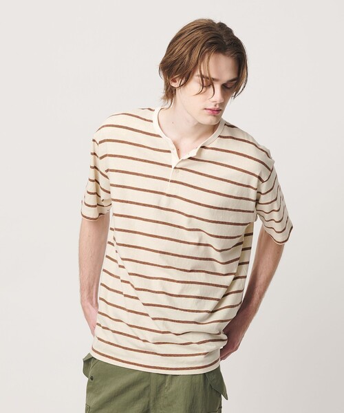 California General Store（California General Store）の「＜CGS.＞マルチ ボーダー ヘンリーネック Tシャツ（Tシャツ/カットソー・メンズ・ワイン/レッド/オフホワイト・M/S/L）」の21枚目の写真