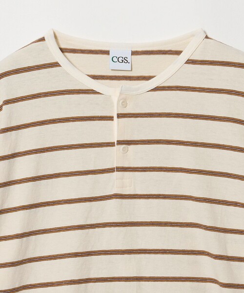 California General Store（California General Store）の「＜CGS.＞マルチ ボーダー ヘンリーネック Tシャツ（Tシャツ/カットソー・メンズ・ワイン/レッド/オフホワイト・M/S/L）」の10枚目の写真