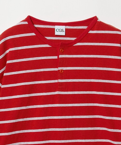 California General Store（California General Store）の「＜CGS.＞マルチ ボーダー ヘンリーネック Tシャツ（Tシャツ/カットソー・メンズ・ワイン/レッド/オフホワイト・M/S/L）」の7枚目の写真