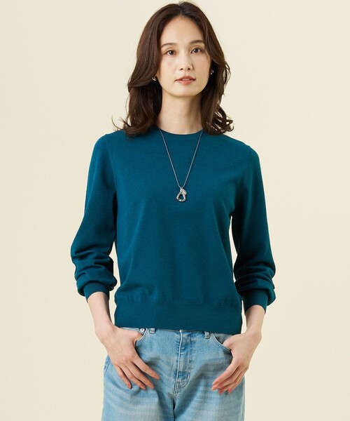 J.PRESS(ジェイプレス)の「【人気定番アイテム・シーンレスに活躍・WEB限定カラーあり】PRINCE クルーネック ニット(ニット/セーター・レディース・ベージュ系/ブラック系/ダークブラウン系/ピーコックグリーン系/ローズ系/ホワイト系/ライトグレー系/ホワイト系1/ブラウン系1・MEDIUM/LARGE)」の8枚目の写真
