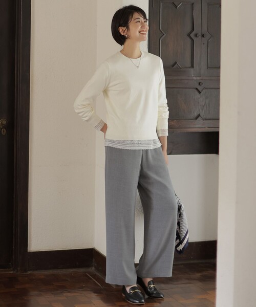 J.PRESS(ジェイプレス)の「【人気定番アイテム・シーンレスに活躍・WEB限定カラーあり】PRINCE クルーネック ニット(ニット/セーター・レディース・ベージュ系/ブラック系/ダークブラウン系/ピーコックグリーン系/ローズ系/ホワイト系/ライトグレー系/ホワイト系1/ブラウン系1・MEDIUM/LARGE)」の14枚目の写真