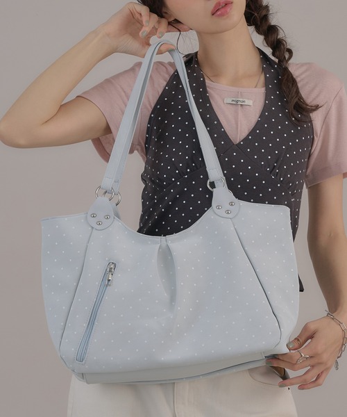 apres jour mignon(アプレジュールミニョン)の「【apresjour mignon×ARIAZ】ドット柄トートバッグ(トートバッグ・レディース・オフホワイト/ブラック/ピンク/ブルー・FREE)」の12枚目の写真